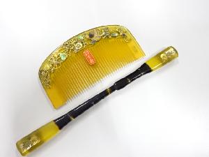 アンティーク　象嵌　櫛・笄セット